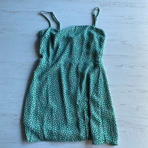 Green w white floral print sundress
